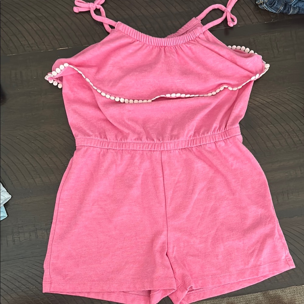 Joe Fresh Pink Romper with Tie Straps